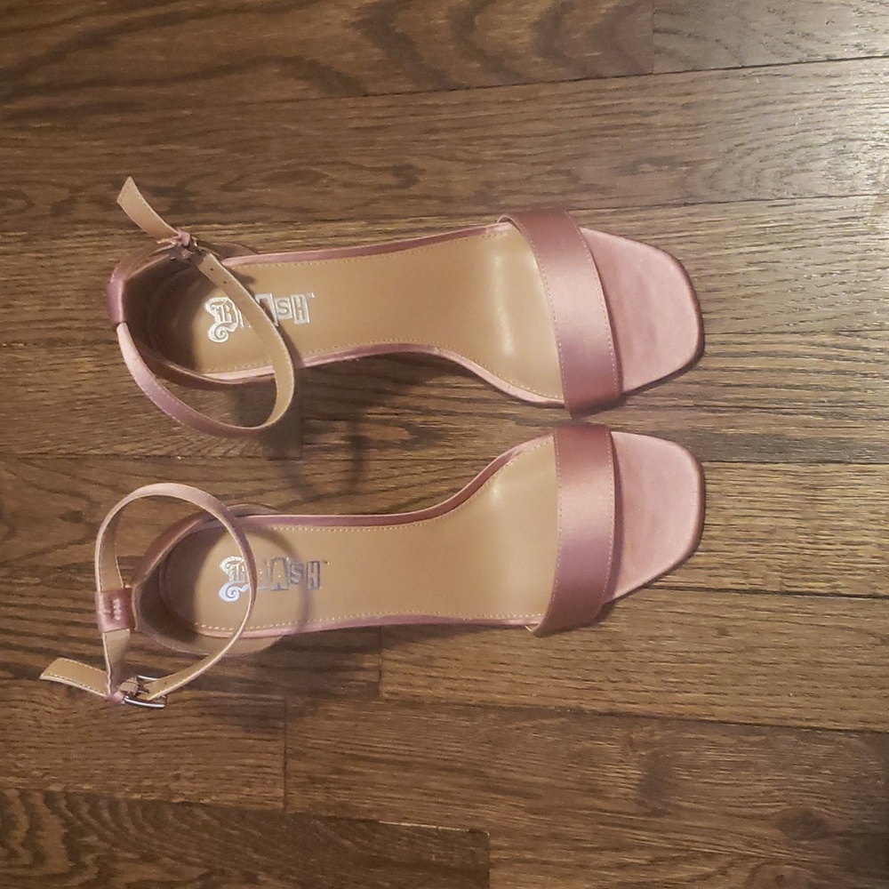Pink satin heels..size 8.5 NWOT
